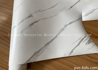 Witte marmer ontwerp PVC membraan film rol voor kast deur decoratie