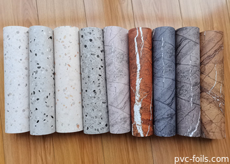 Glanzende marmeren PVC-decoratieve folie voor het dekken van meubels met vacuümpers