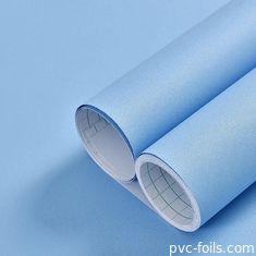 Blauwe vaste kleur zelfklevende PVC-film mat geïmprimeerd - schillen en plakken voor meubelbekleding