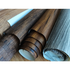 0.35mm Deep Emboss PVC Decorative Film Donker Hout PVC Membraan Folie Voor Meubelkastdeuren