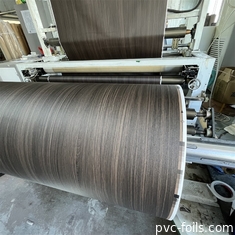 Zwarte houtgraan geïmprimeerd PVC decoratieve folie voor MDF kast deur vacuüm membraan pers