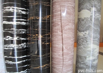 Zwarte marmeren PVC decoratieve film voor meubeldekker