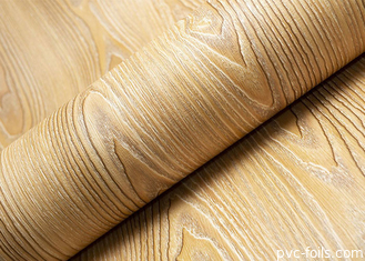 De zelfklevende pvc-Gelamineerde Diepe In reliëf gemaakte Houten Korrel van de Meubilairfolie