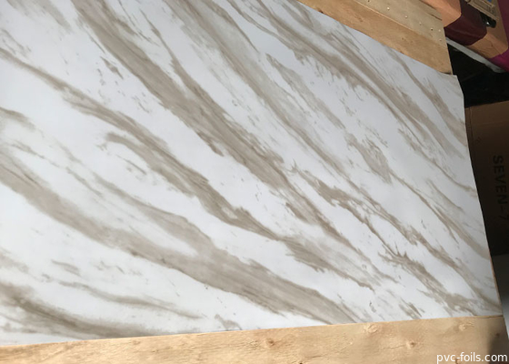Hoogglans wit grijs marmereffect PVC decoratieve film voor aanrecht