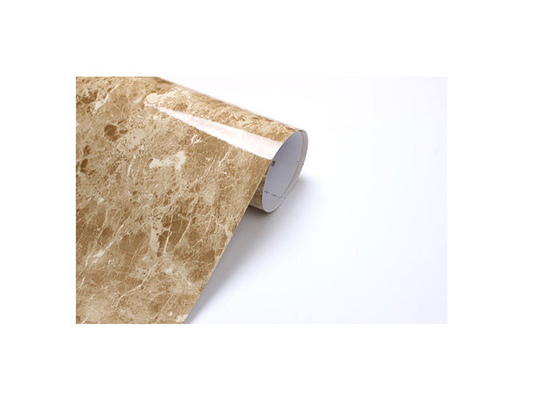 Beige marmeren hoogglanzende PVC-laminatiefilm voor kunststofruiten
