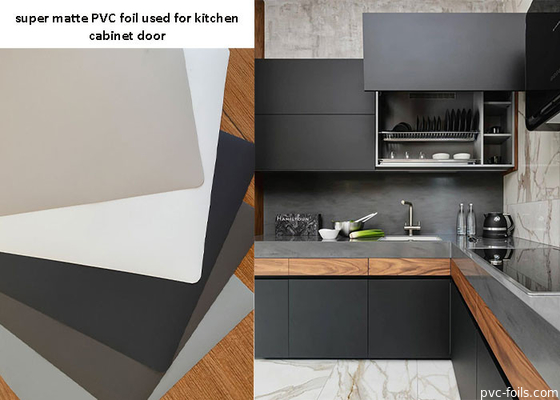 Zwarte supermatte PVC decoratieve folie voor keukenkastdeuren