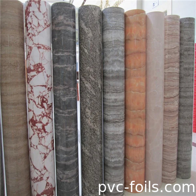 Marmeren effect afdrukken van PVC decoratieve film en verpakking in rol voor de bouw