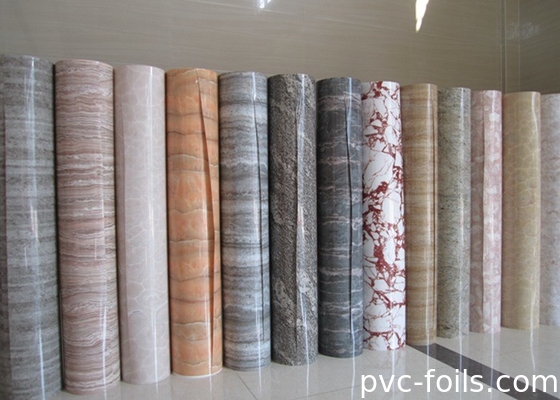 Witte marmer ontwerp PVC membraan film rol voor tafeldekoratie