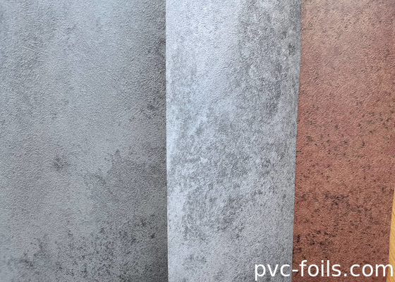 Moderne grijze cement textuur PVC decoratieve film voor wandpanelen