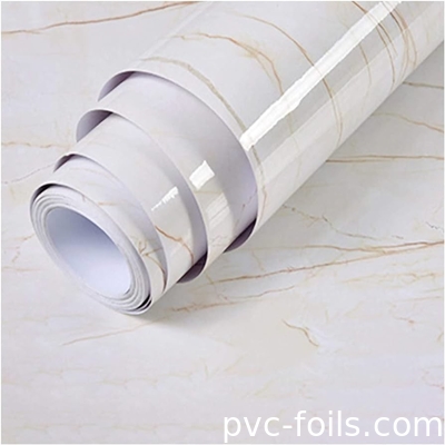 High Gloss Marble Grain PVC Decorative Film voor bureaubladen en interieuroppervlakken