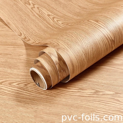 China Factory Wholesale Natural Wood Pattern Vinyl Self Adhesive PVC Film voor meubeldekoratie