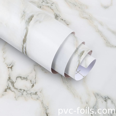 High Gloss Marble Design zelfklevende vinylfilm ¢ Premium PVC-stickers voor het inpakken van de toonbank
