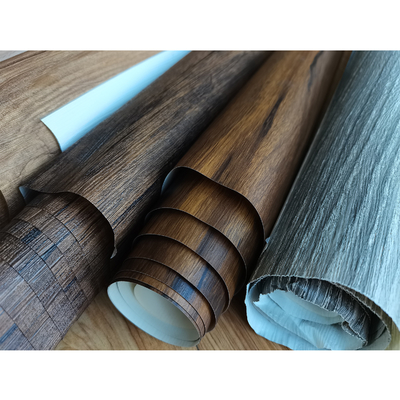 0.35mm Deep Emboss PVC Decorative Film Donker Hout PVC Membraan Folie Voor Meubelkastdeuren