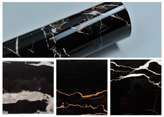 Van het Granietpvc van het huisdecor Zelfklevende de Film Zwarte Marmeren Vinylomslag voor Countertops