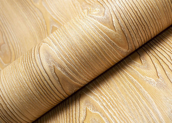 De zelfklevende pvc-Gelamineerde Diepe In reliëf gemaakte Houten Korrel van de Meubilairfolie